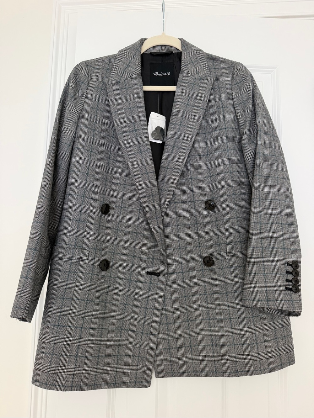 Brand new Madewell Gray Glen Plaid Double-Breasted blazers, women size XS